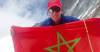 Nacer Ibn Abdeljalil hoists the Moroccan flag at North Pole
